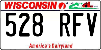 WI license plate 528RFV