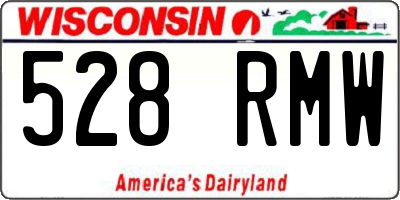 WI license plate 528RMW
