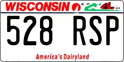 WI license plate 528RSP