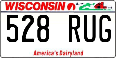 WI license plate 528RUG