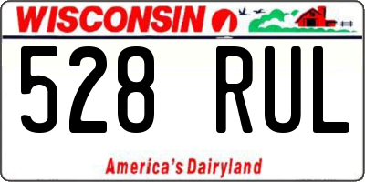 WI license plate 528RUL