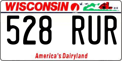 WI license plate 528RUR