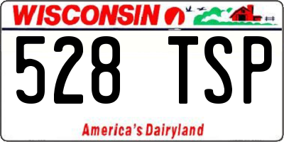 WI license plate 528TSP