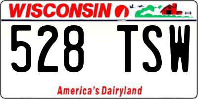 WI license plate 528TSW