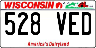 WI license plate 528VED