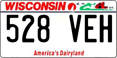 WI license plate 528VEH