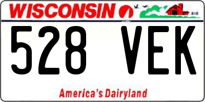 WI license plate 528VEK