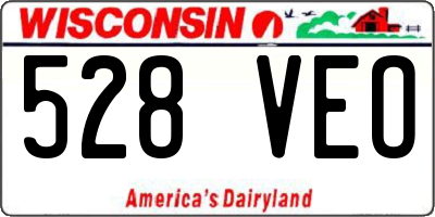 WI license plate 528VEO