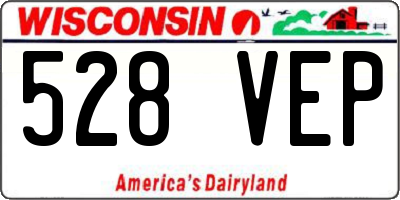 WI license plate 528VEP