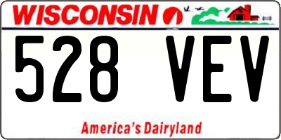 WI license plate 528VEV