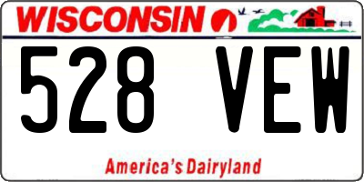 WI license plate 528VEW