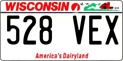 WI license plate 528VEX