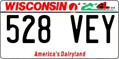 WI license plate 528VEY