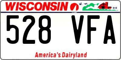WI license plate 528VFA