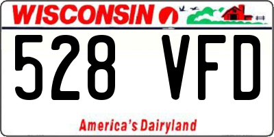 WI license plate 528VFD