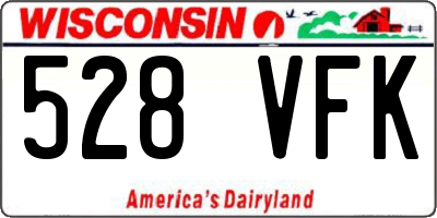 WI license plate 528VFK