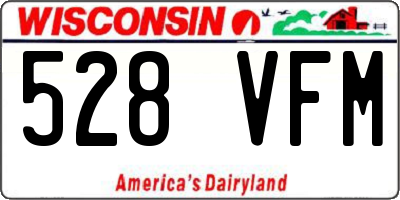WI license plate 528VFM