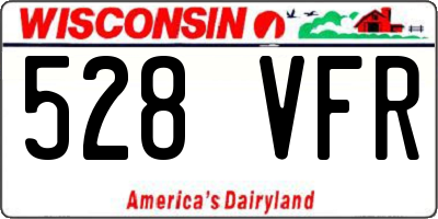 WI license plate 528VFR