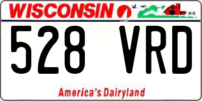 WI license plate 528VRD