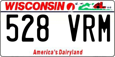 WI license plate 528VRM