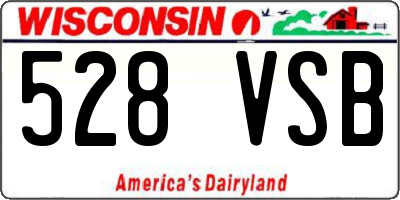 WI license plate 528VSB
