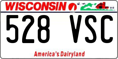 WI license plate 528VSC