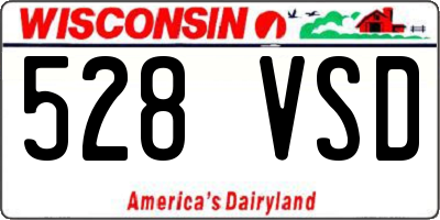 WI license plate 528VSD