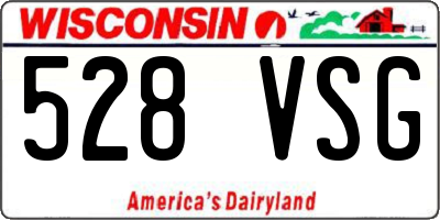 WI license plate 528VSG