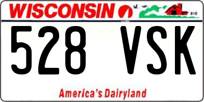 WI license plate 528VSK