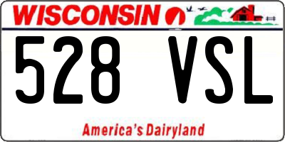 WI license plate 528VSL