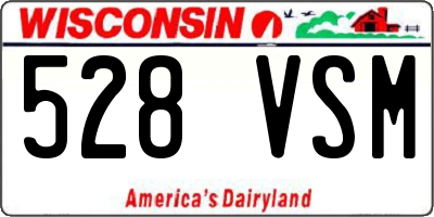 WI license plate 528VSM