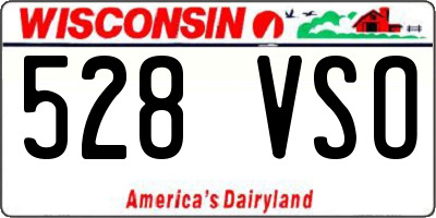 WI license plate 528VSO
