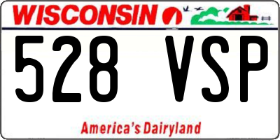 WI license plate 528VSP