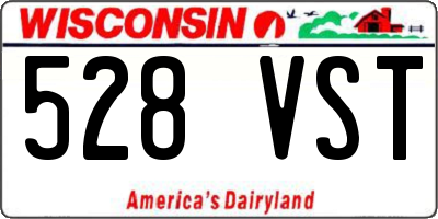 WI license plate 528VST