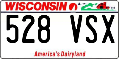 WI license plate 528VSX