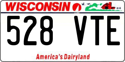 WI license plate 528VTE