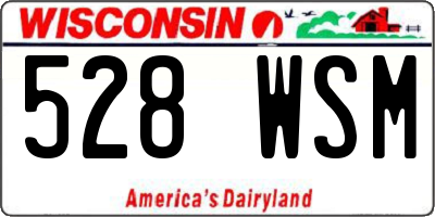 WI license plate 528WSM