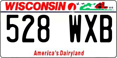 WI license plate 528WXB