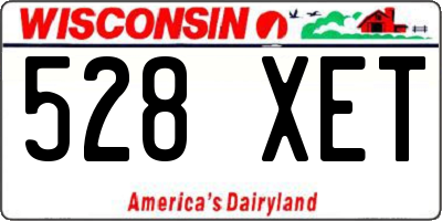 WI license plate 528XET