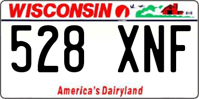 WI license plate 528XNF