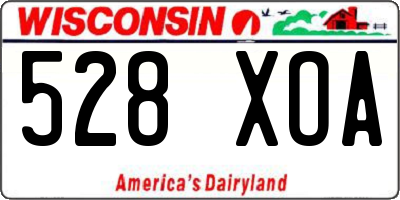 WI license plate 528XOA