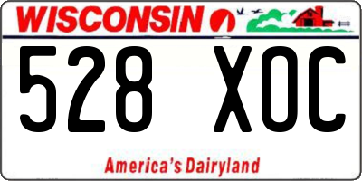WI license plate 528XOC