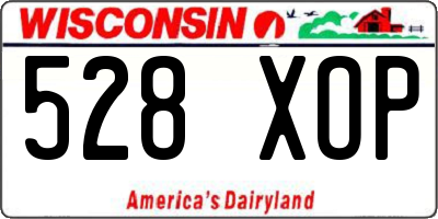 WI license plate 528XOP