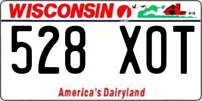WI license plate 528XOT