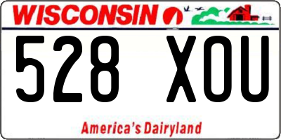 WI license plate 528XOU