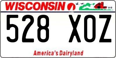 WI license plate 528XOZ