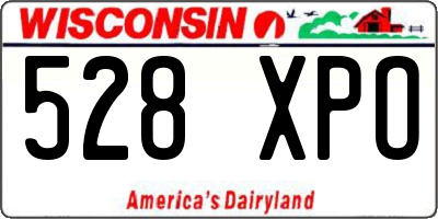WI license plate 528XPO
