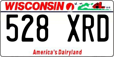 WI license plate 528XRD