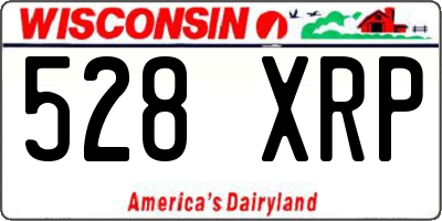 WI license plate 528XRP