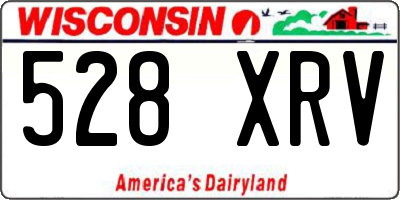 WI license plate 528XRV